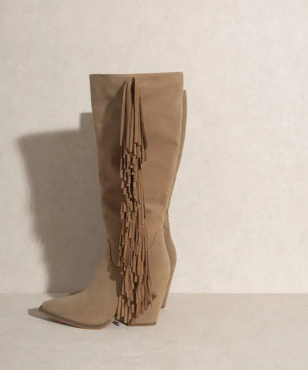 Knee-High Fringe Boots