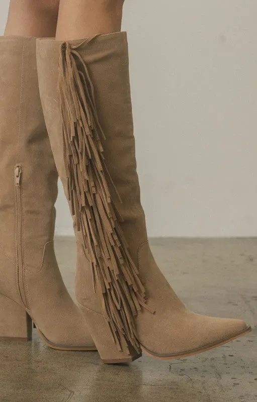 Knee-High Fringe Boots