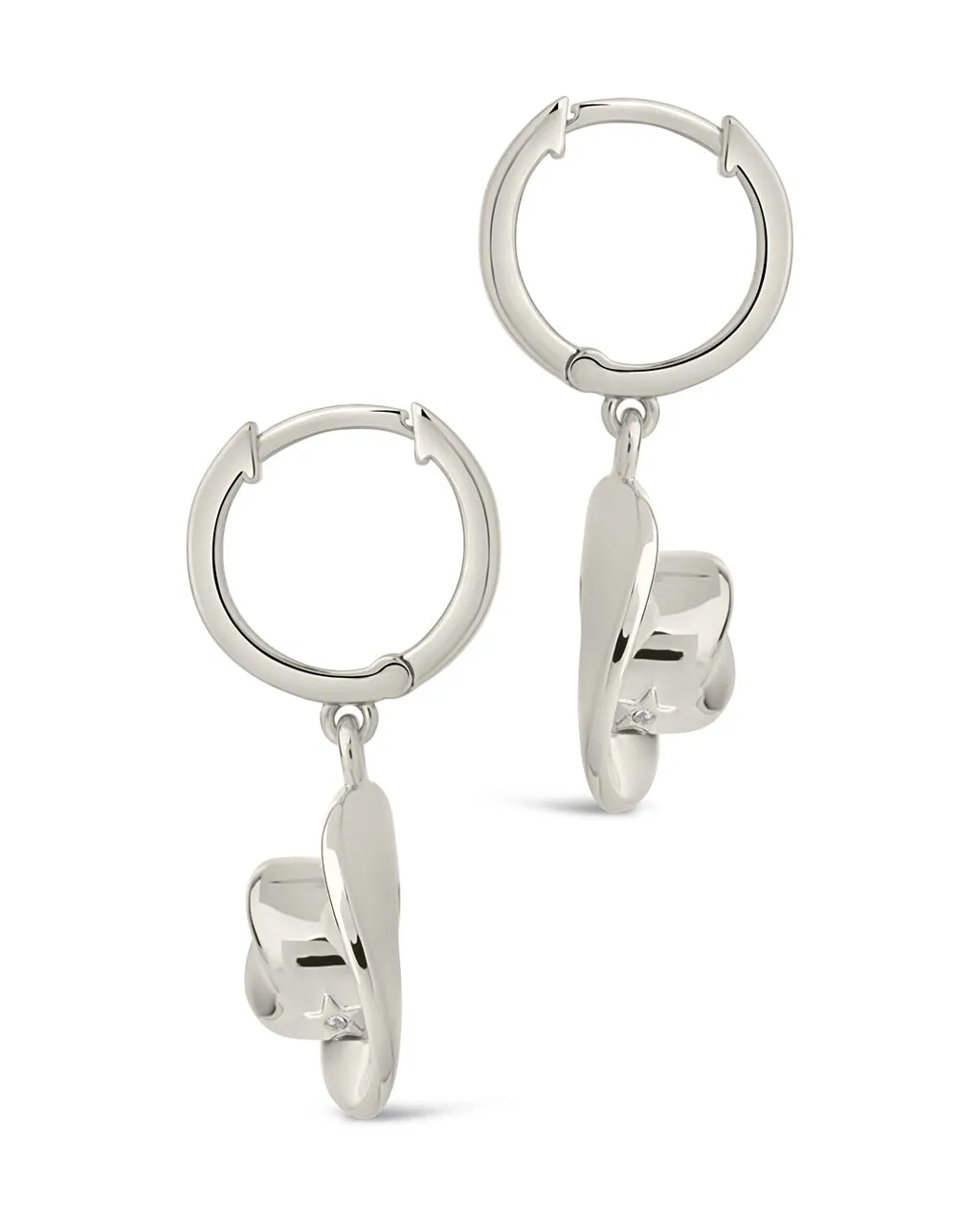 Laney CZ Cowboy Hat Micro Hoop Earrings