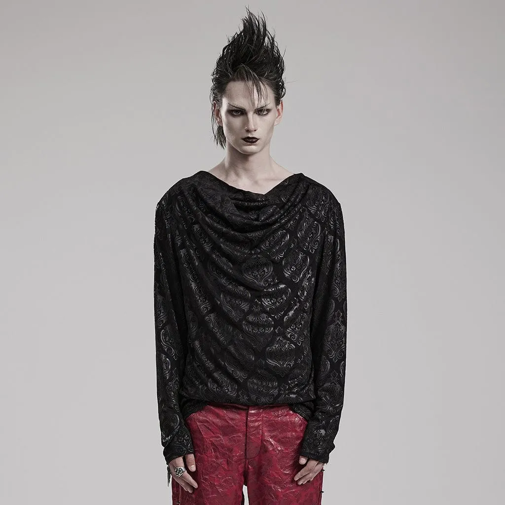 Men's Gothic Ruched Printed Shirt