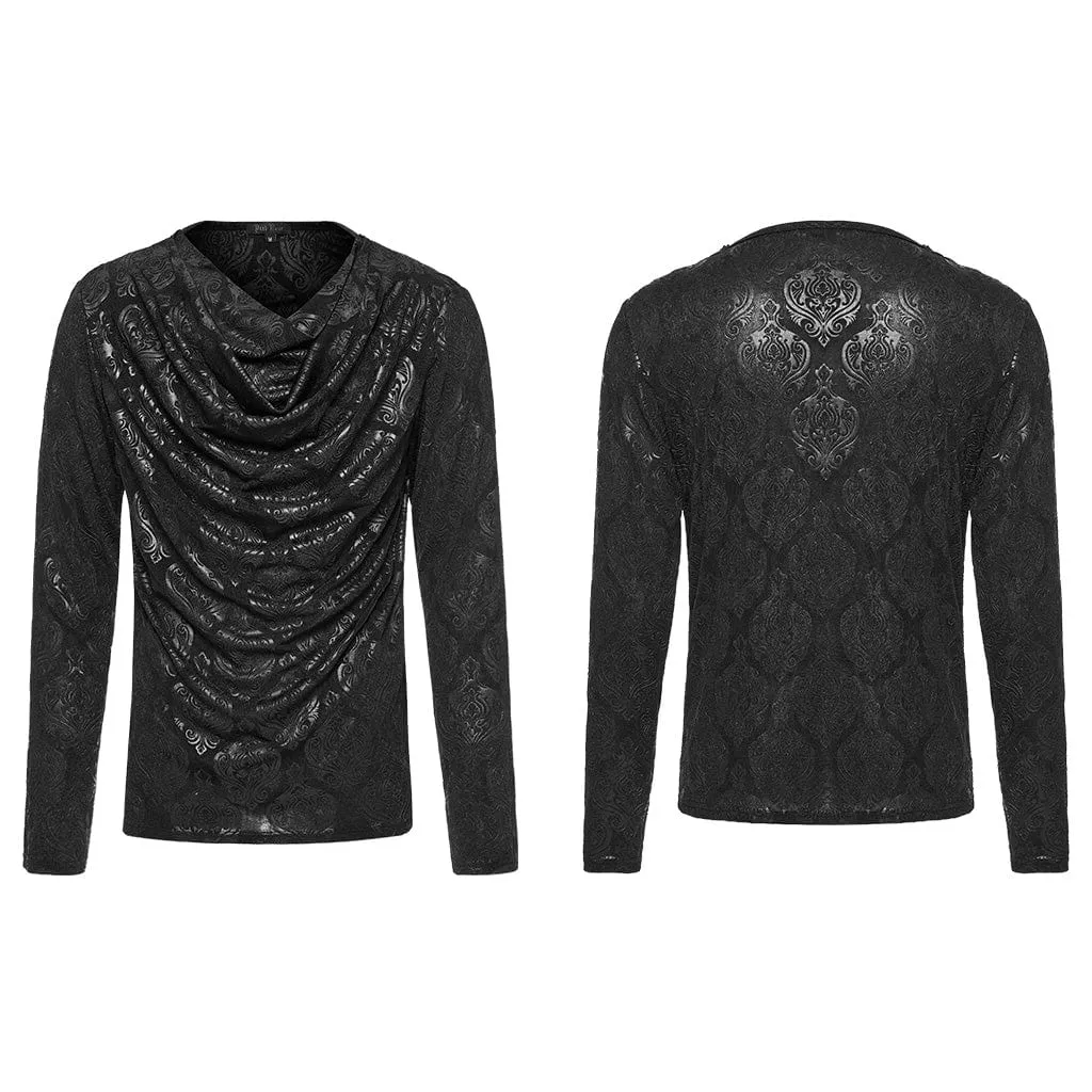 Men's Gothic Ruched Printed Shirt