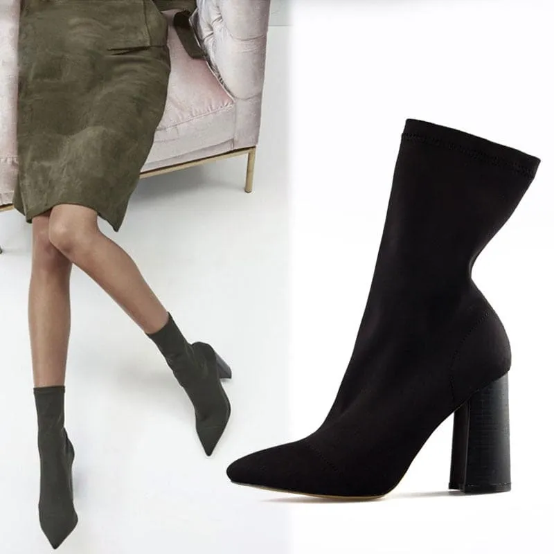 Microfiber Sole Martin Boots Popular with Thick Heels and Imitation Leather