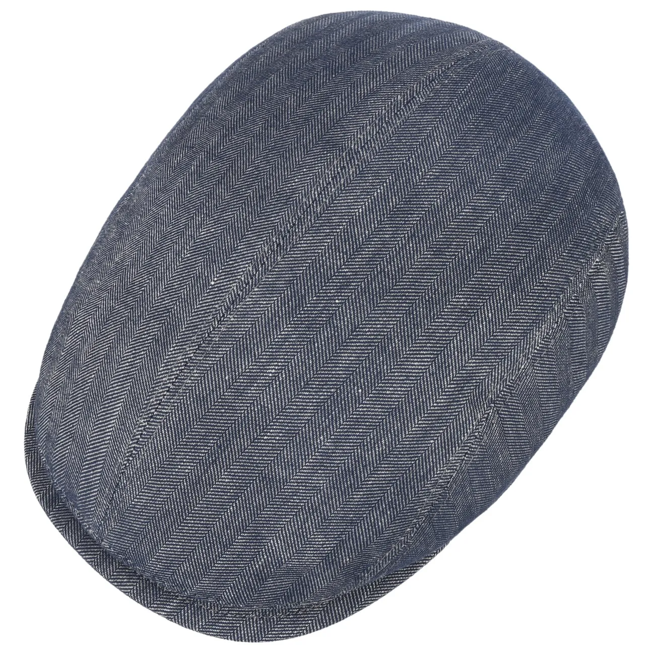 New Herringbone Linen Flat Cap by Borsalino