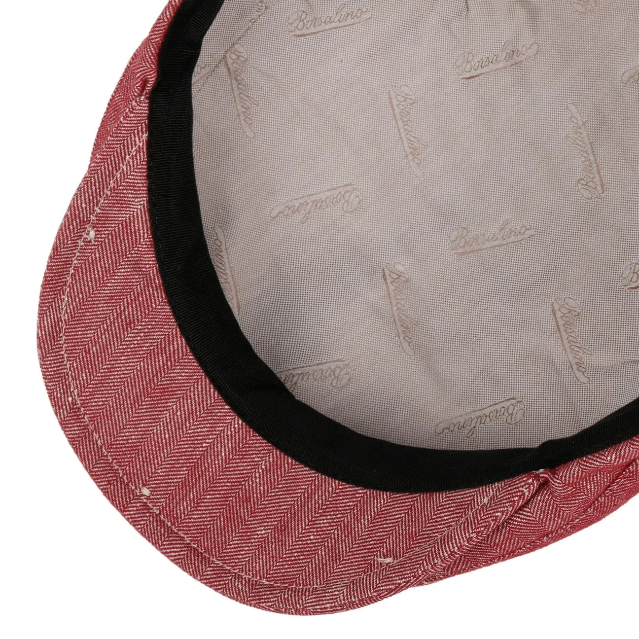 New Herringbone Linen Flat Cap by Borsalino