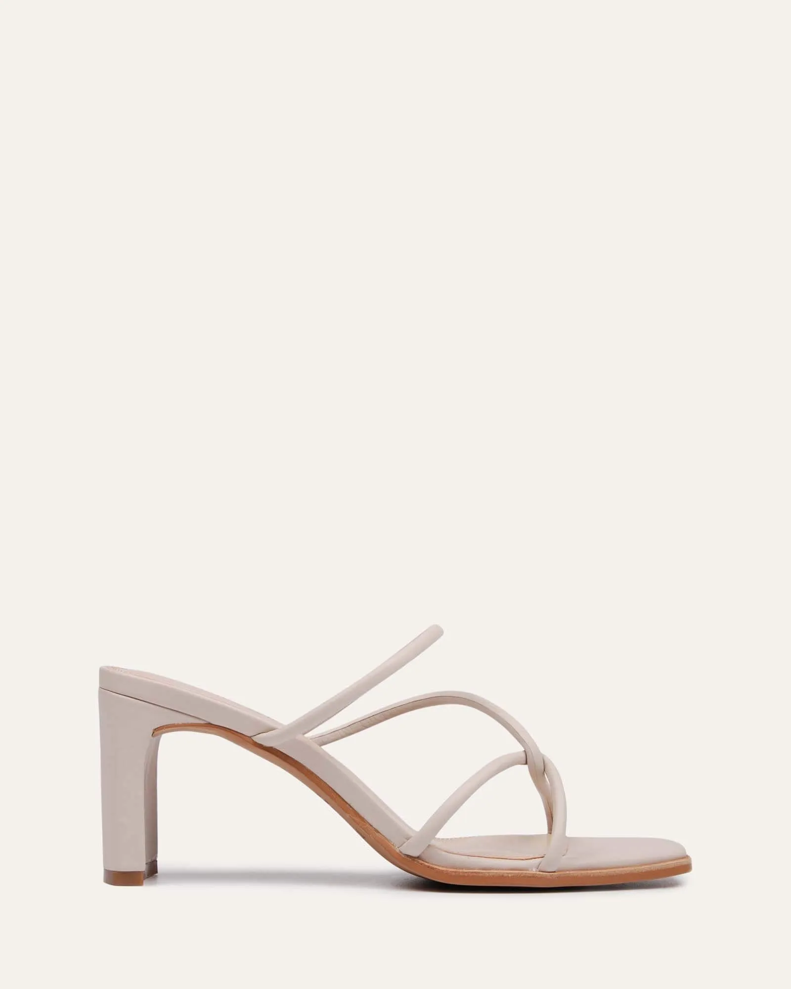 NOVI MID HEEL SANDALS BONE LEATHER