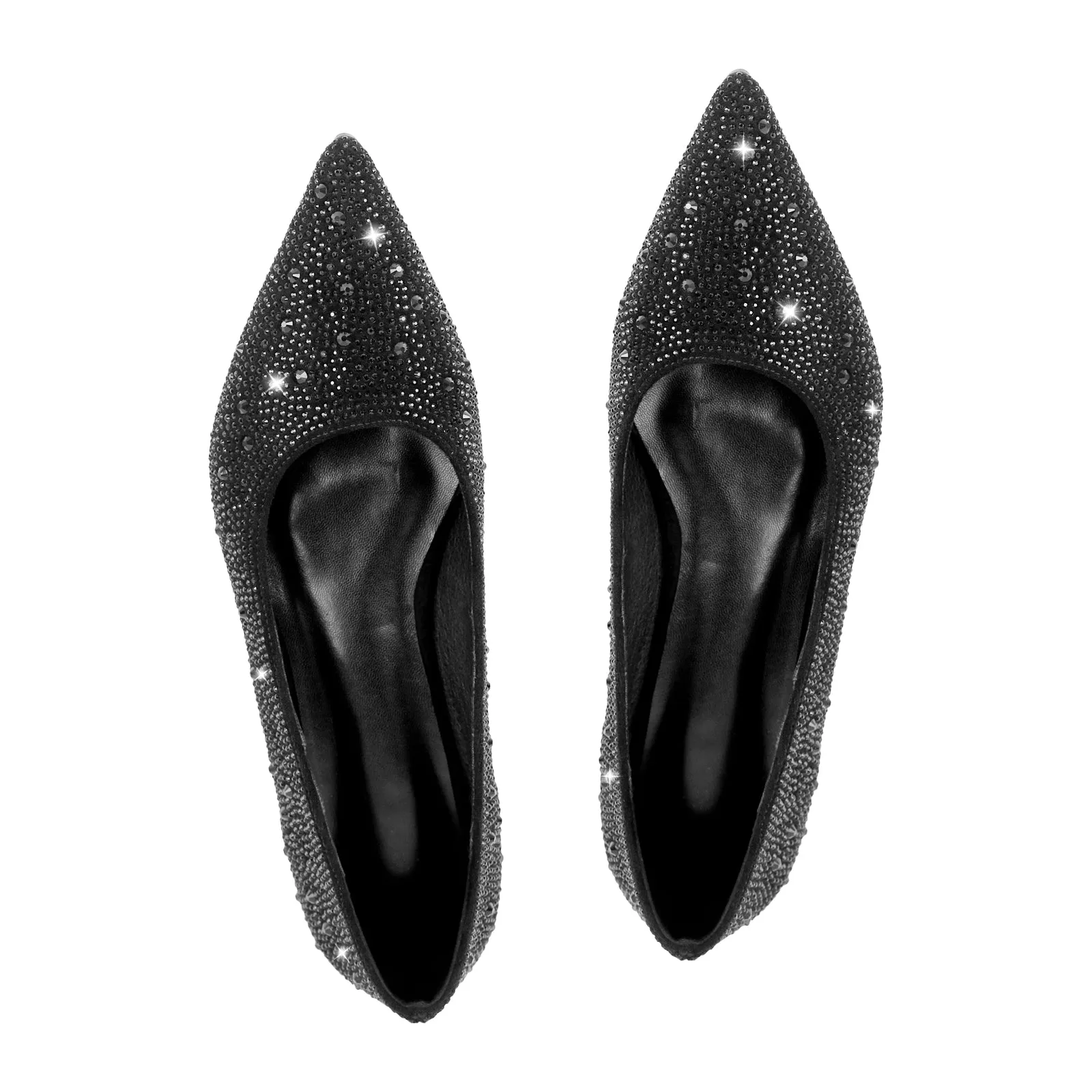 Onlymaker Flats Rhinestone Pointed Toe Flats