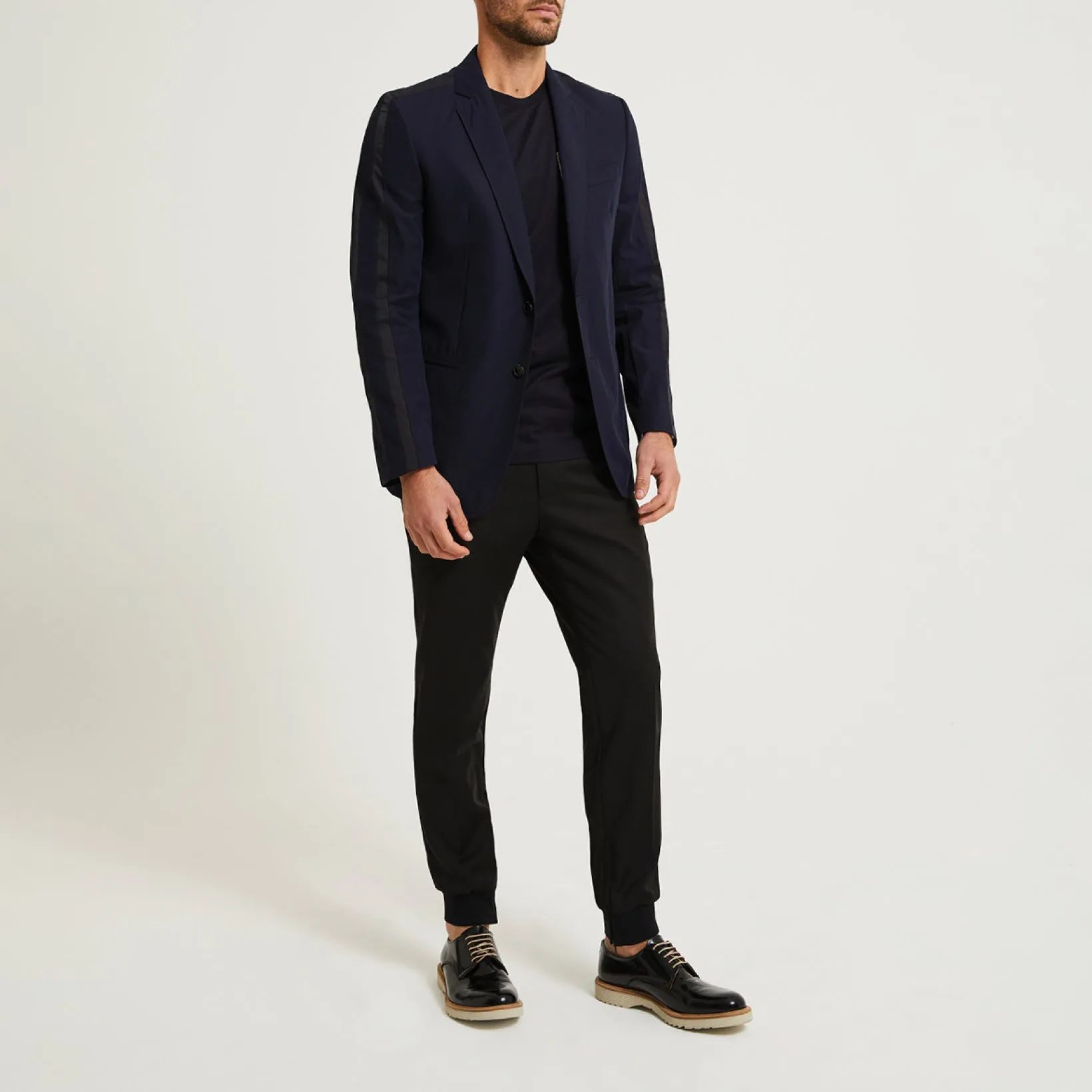 Panelled Sleeve Blazer Navy