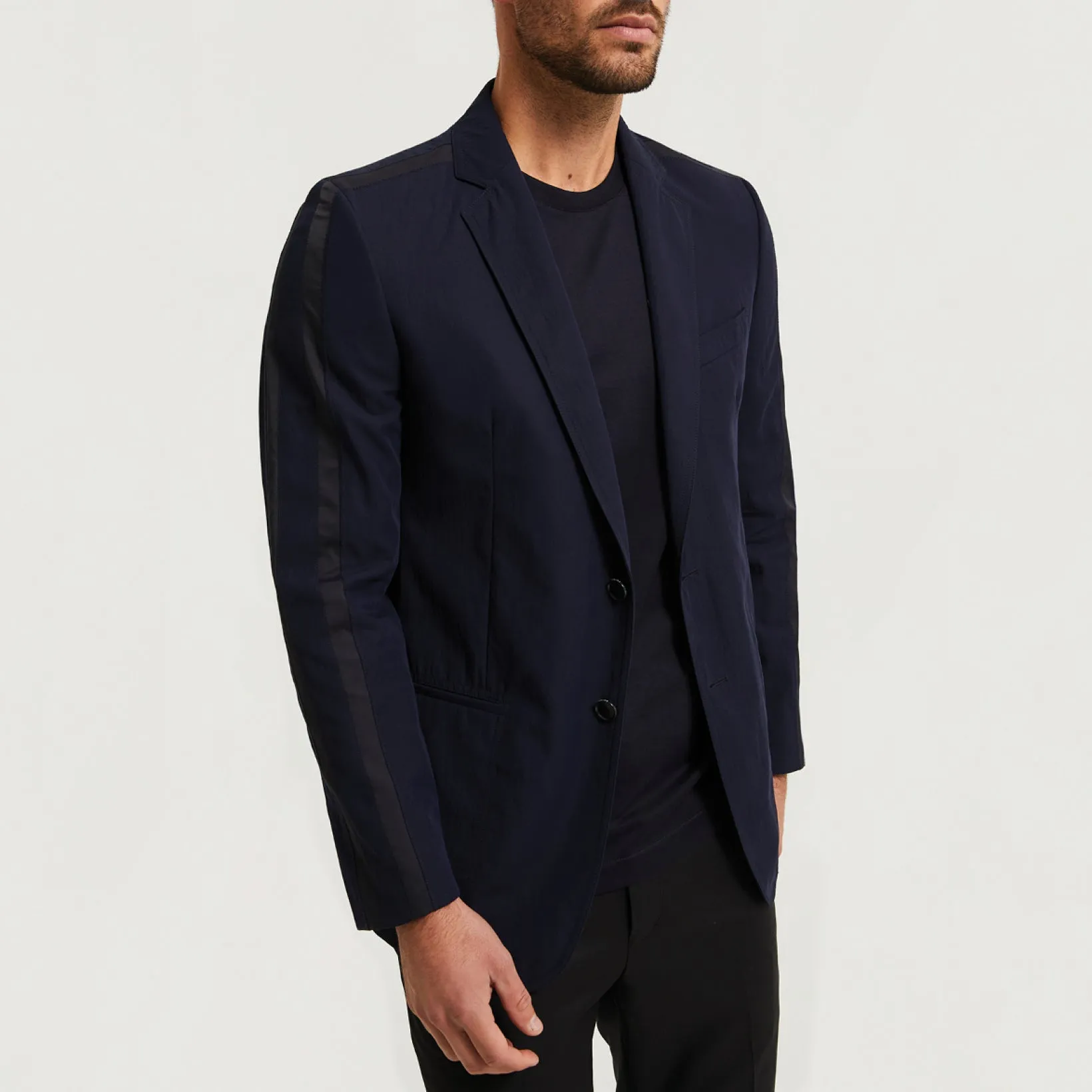 Panelled Sleeve Blazer Navy