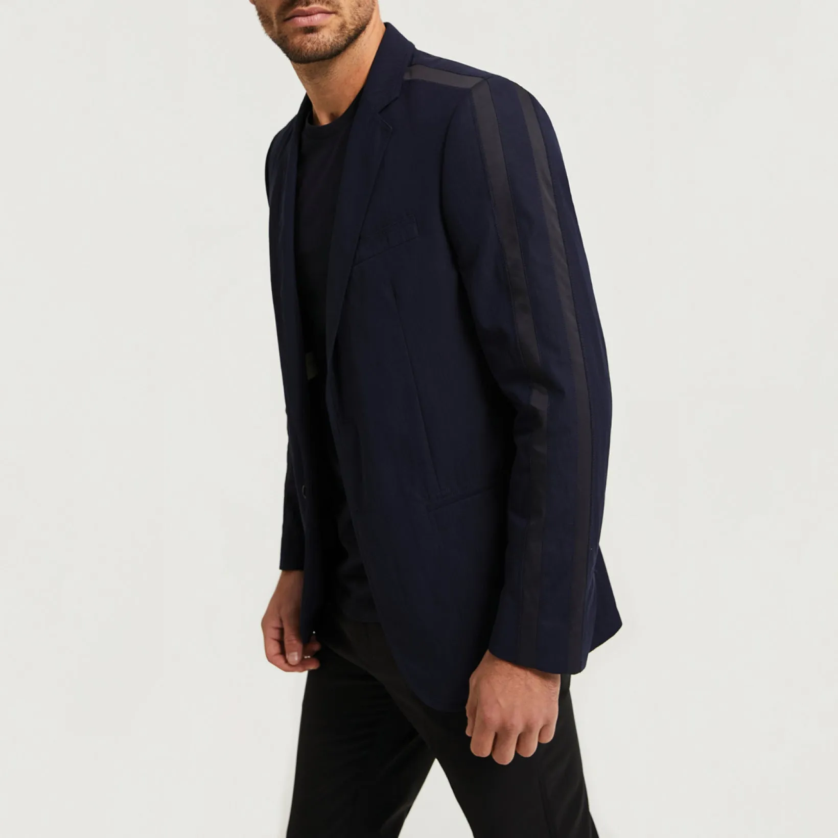 Panelled Sleeve Blazer Navy