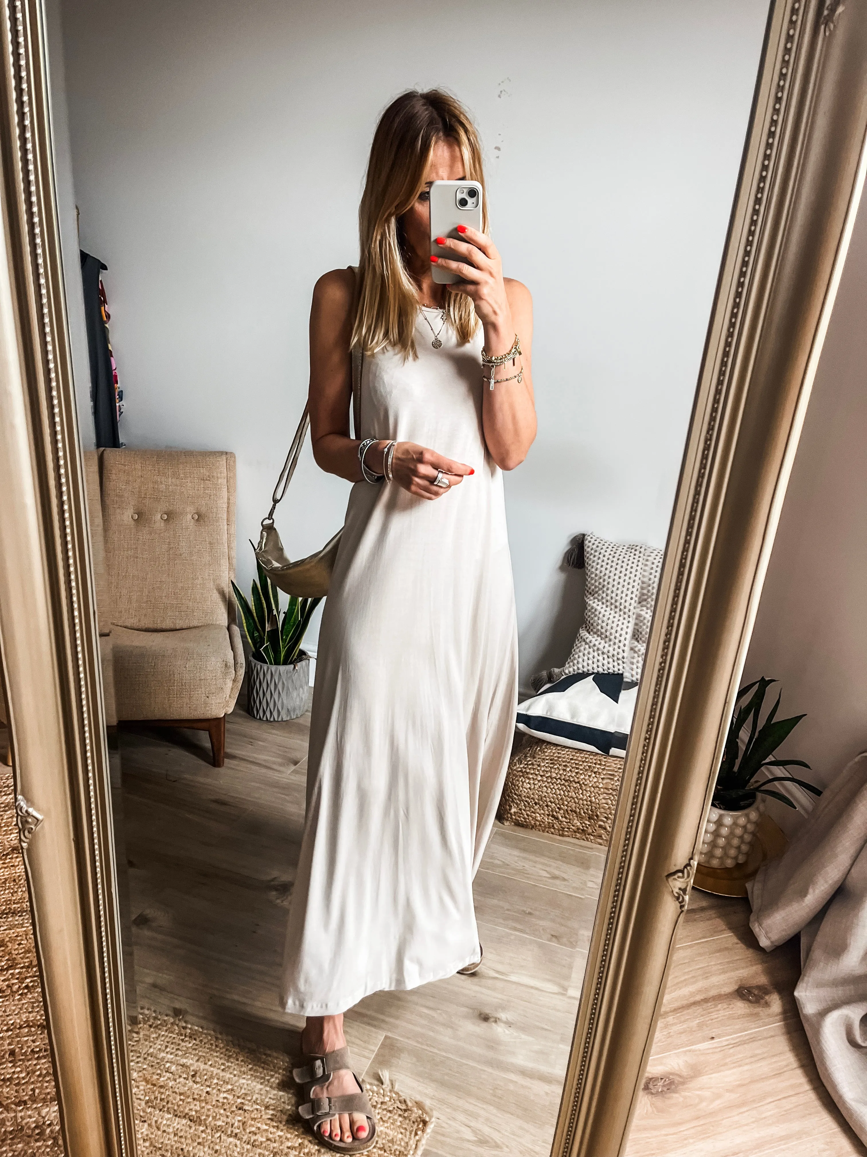 Racer Back Jersey Maxi Dress