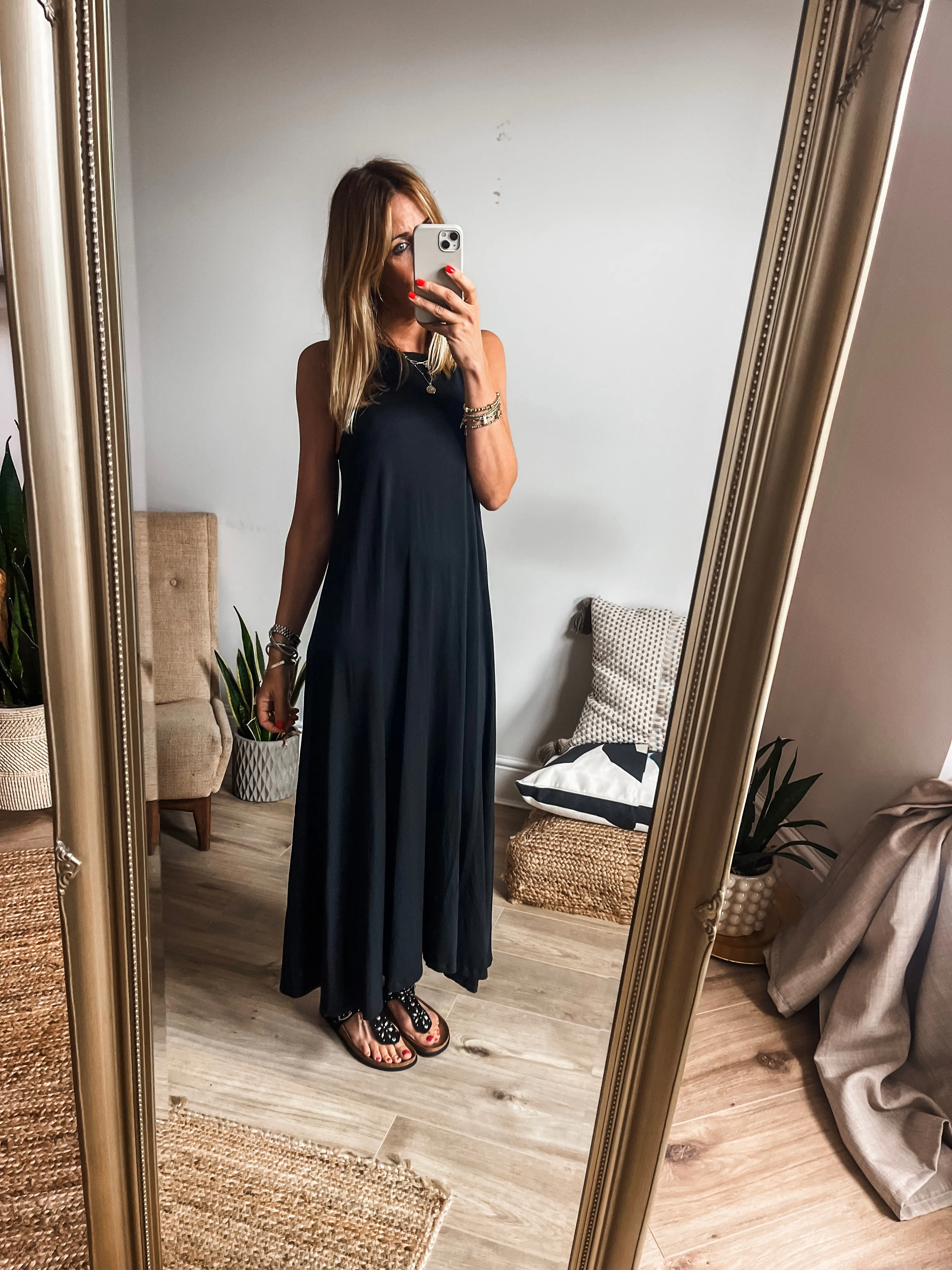 Racer Back Jersey Maxi Dress