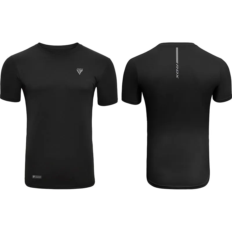 RDX T2 Black Short Sleeves Sweat-Wicking Gym T-Shirt