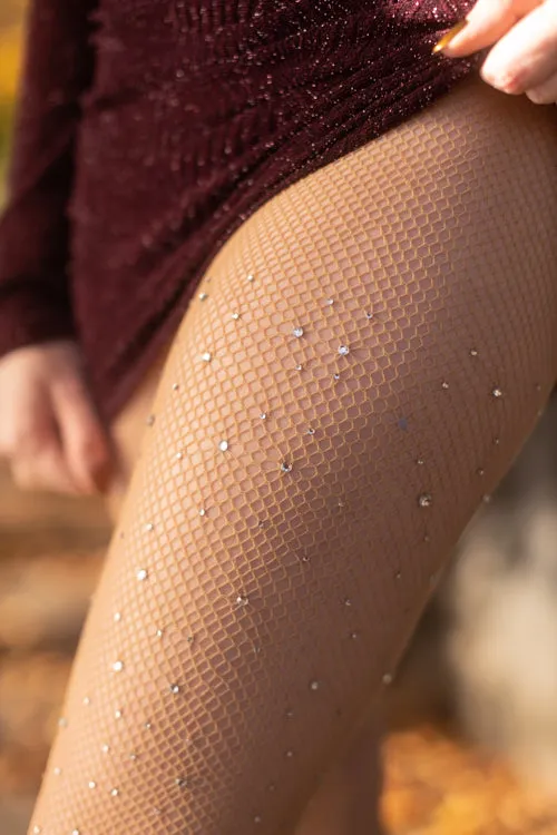 Rhinestone Fishnet Tights