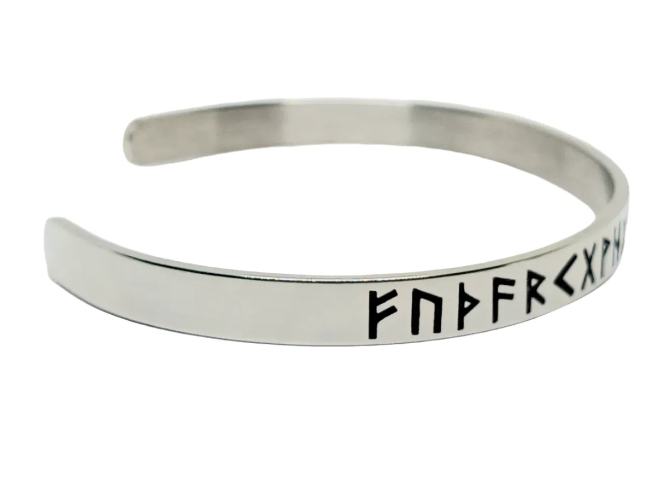 Stainless Steel Norse Elder Futhark Rune Adjustable Bracelet