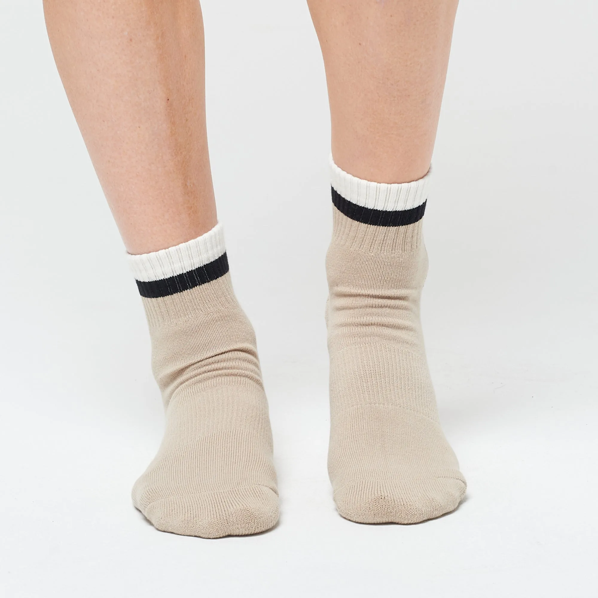 Stripe Ankle 3 Pack - Oatmeal / Black / White