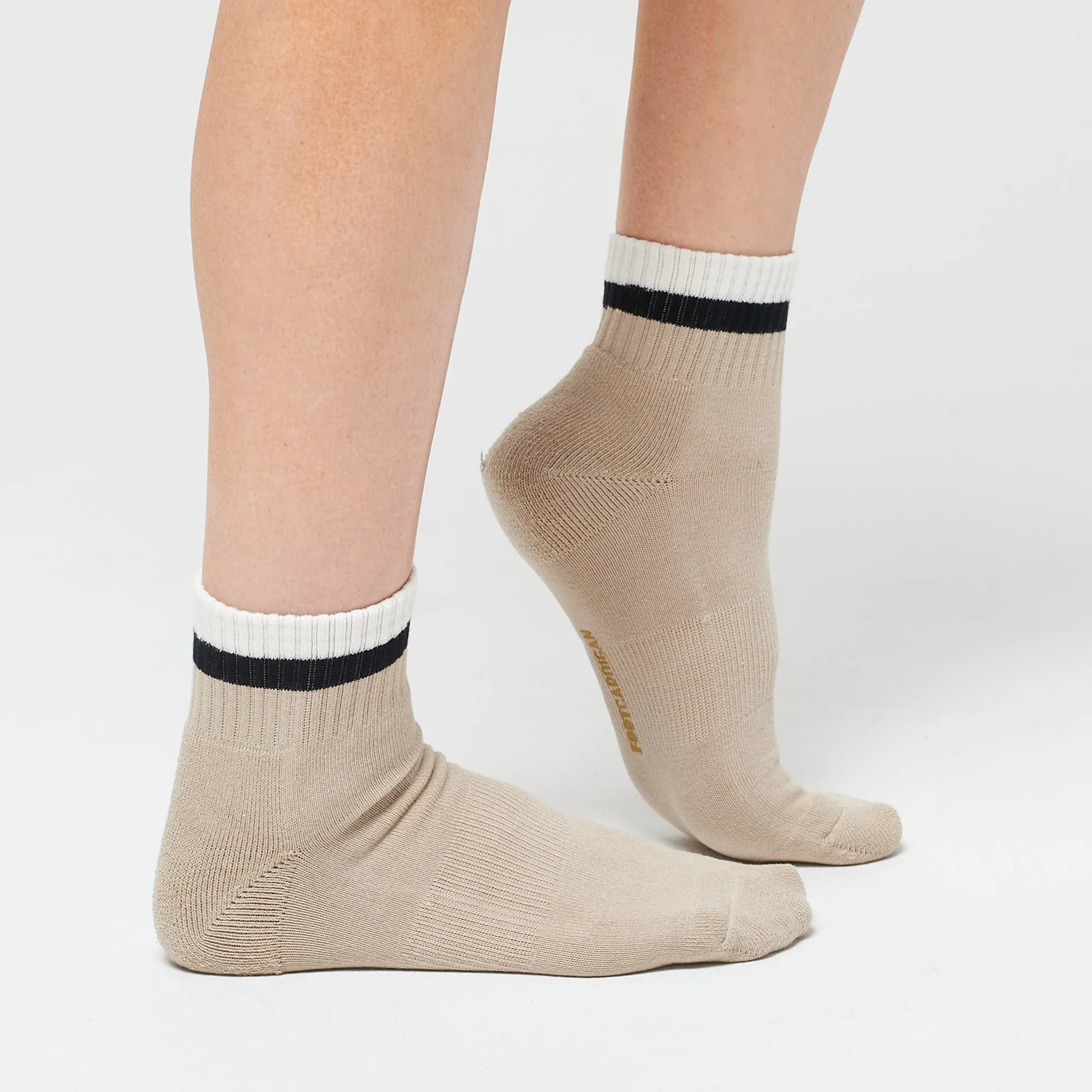 Stripe Ankle 3 Pack - Oatmeal / Black / White