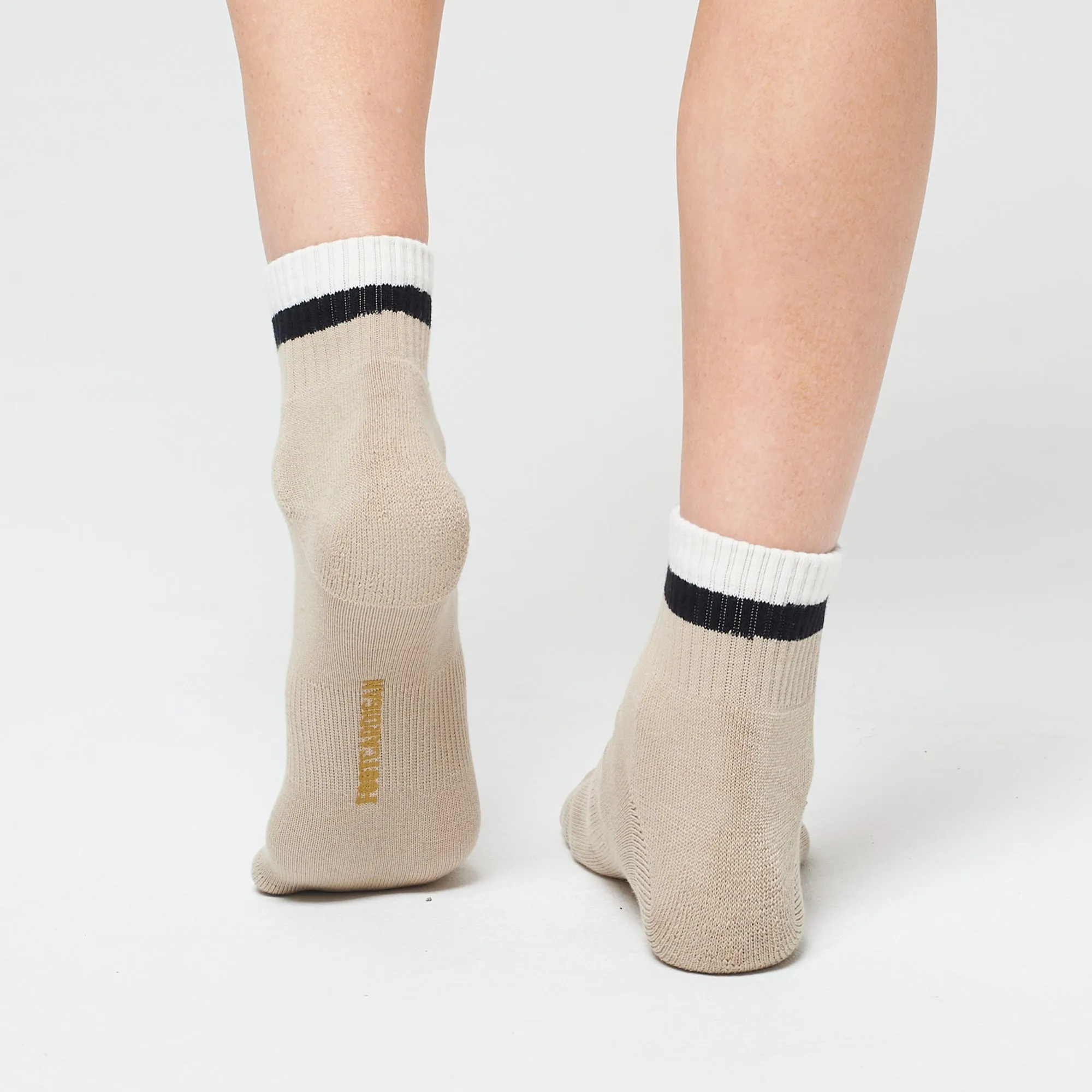 Stripe Ankle 3 Pack - Oatmeal / Black / White