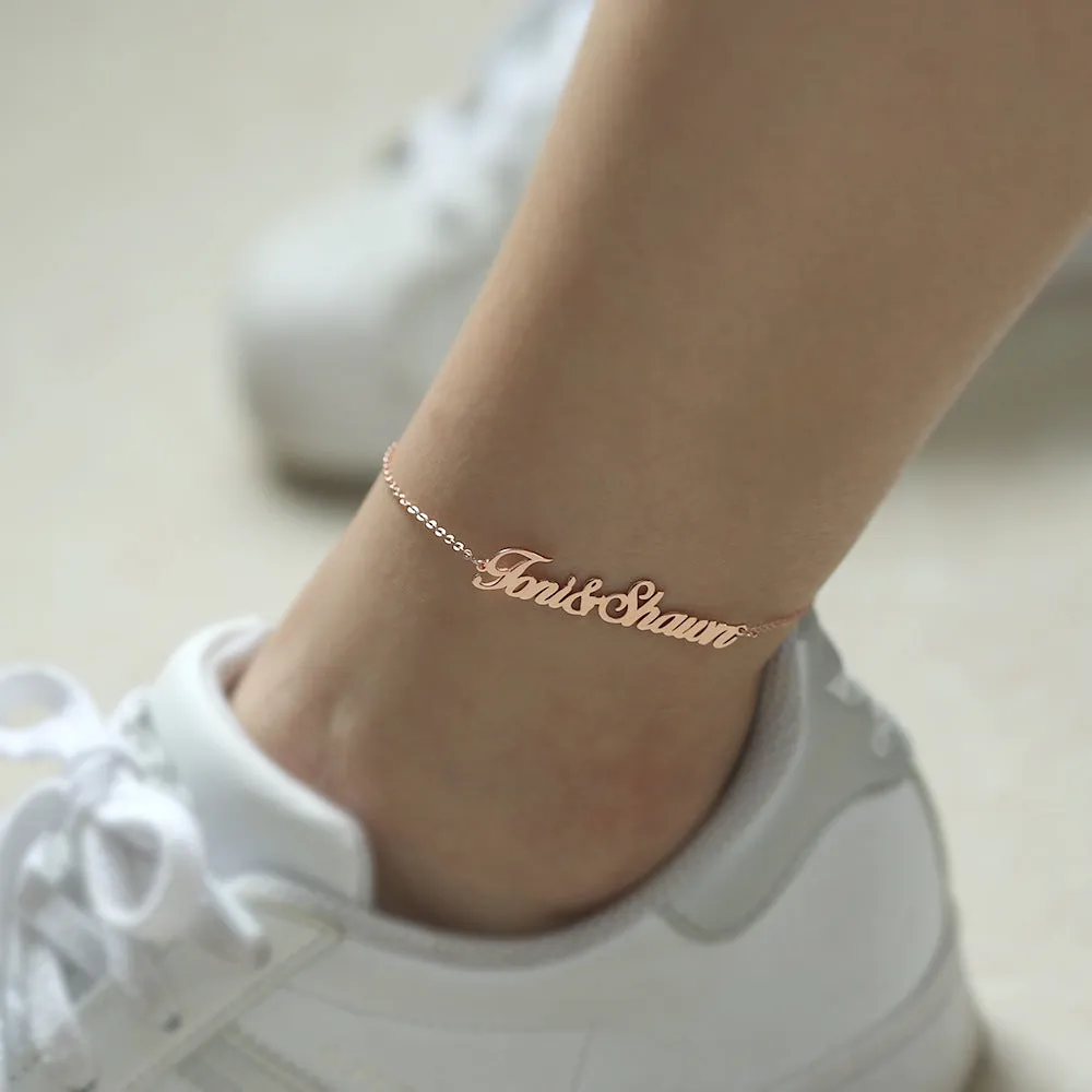 Stylish and Exquisite Customizable Name Design Simple Wind Anklet