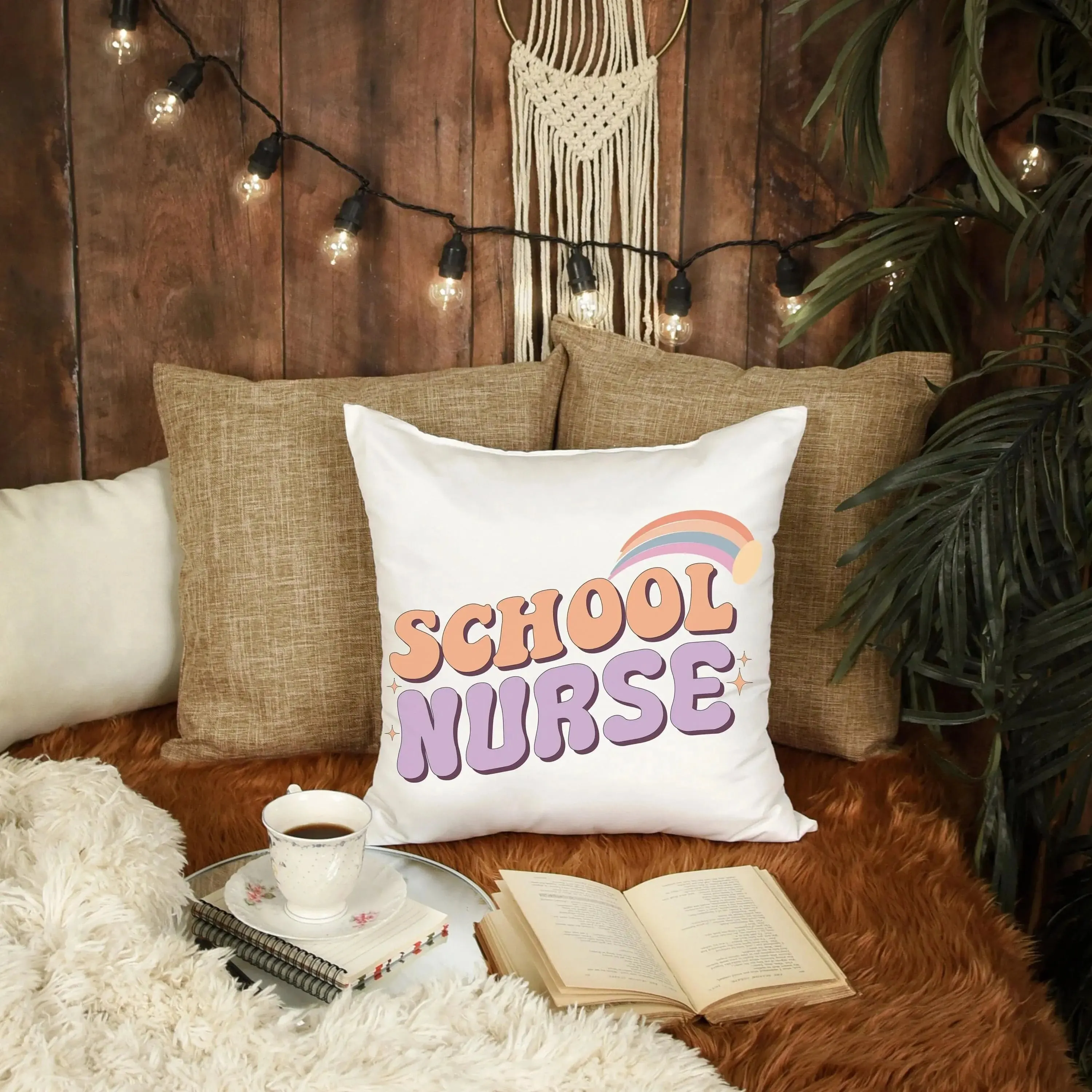 Supportive School Nurse Pillow - Square Cushion for Comfort and Style