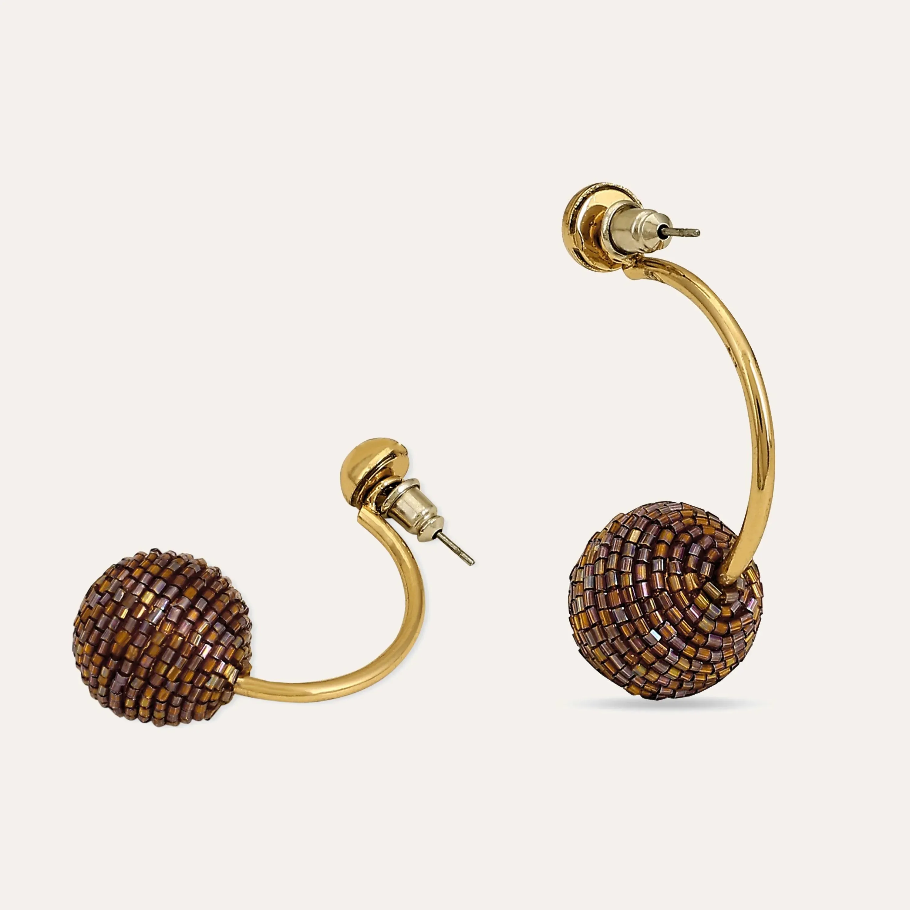 TFC Festive Stunner Gold Bead Dangler Earrings