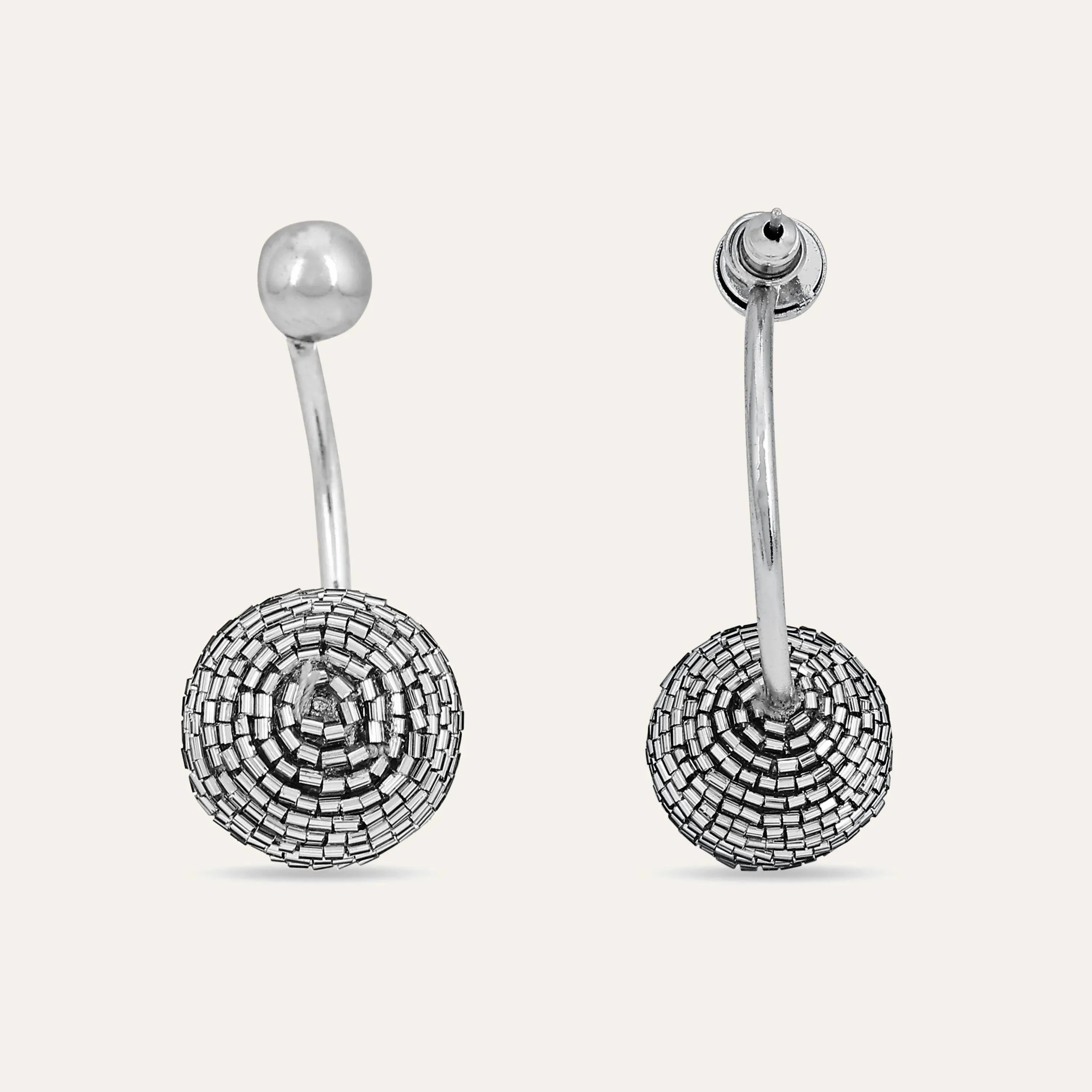 TFC Festive Stunner Silver Bead Dangler Earrings