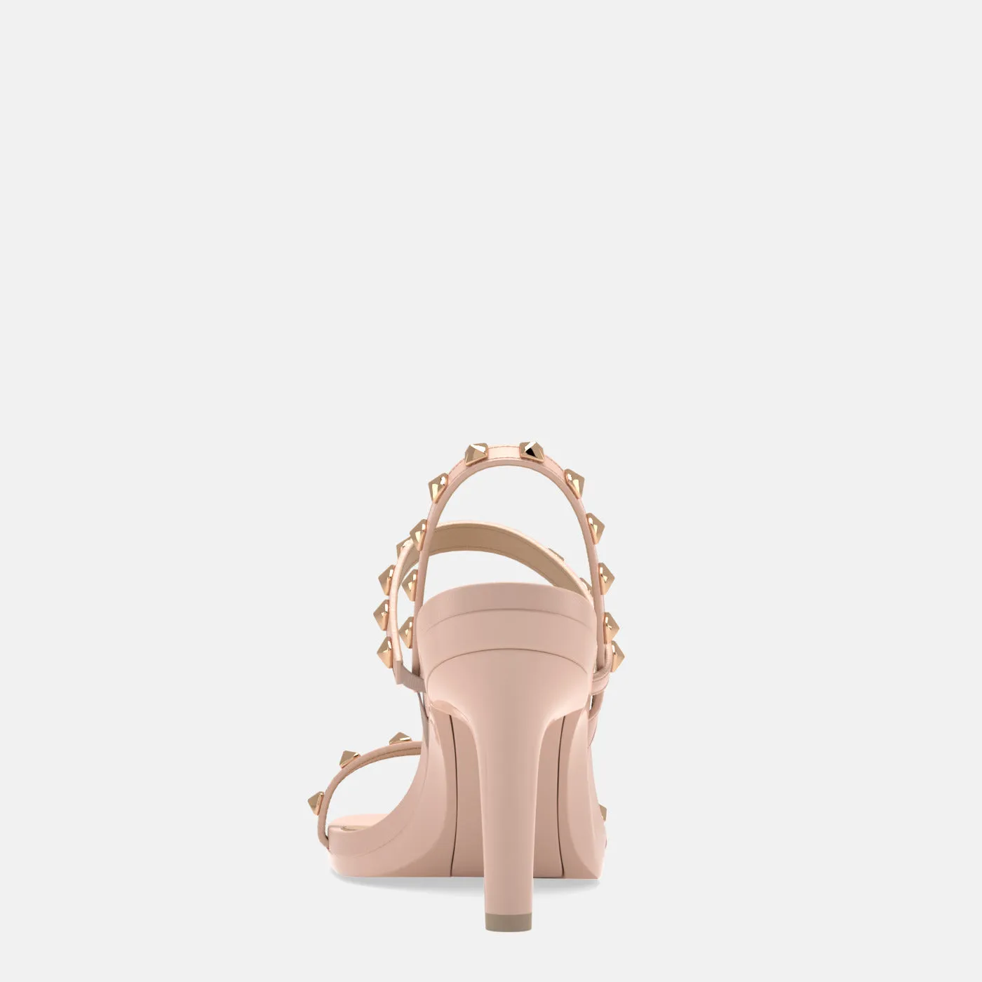 The Miranda - Taupe Blush Leather Stud   Stiletto Heel Kit 4 Taupe Blush-FINAL SALE