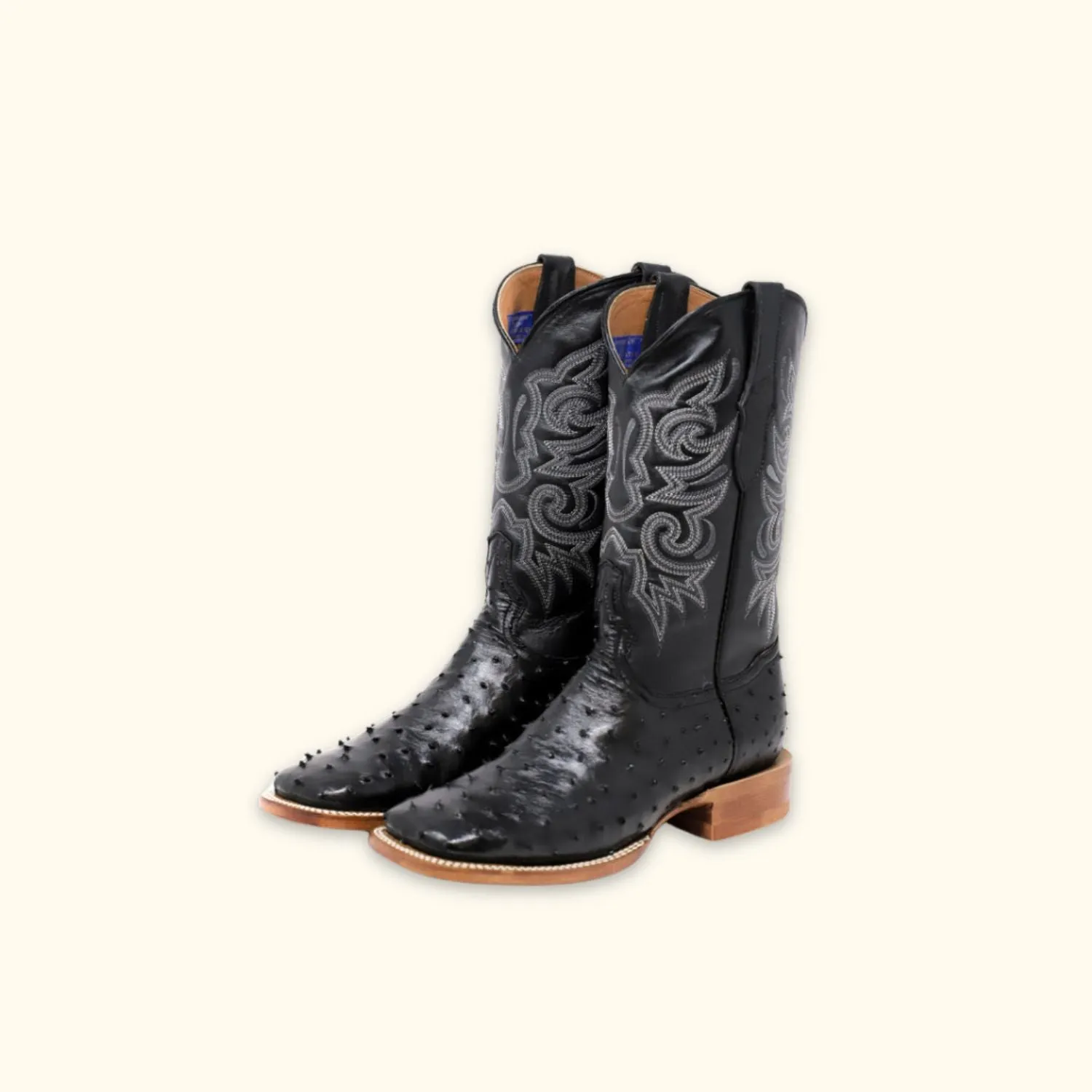 The Rustler Black Western Cowboy Boots