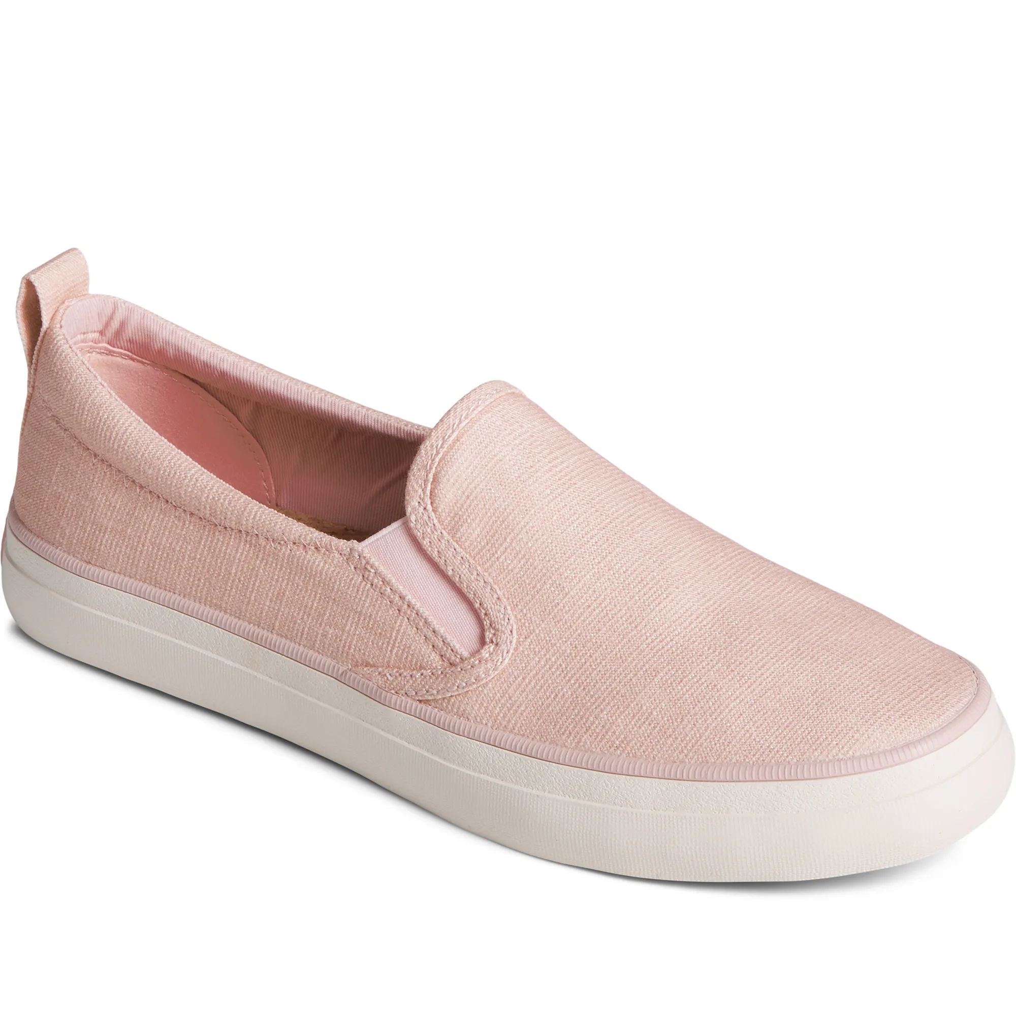 Women's Crest Twin Gore Shimmer Slip On Sneaker - Pink (STS88457)