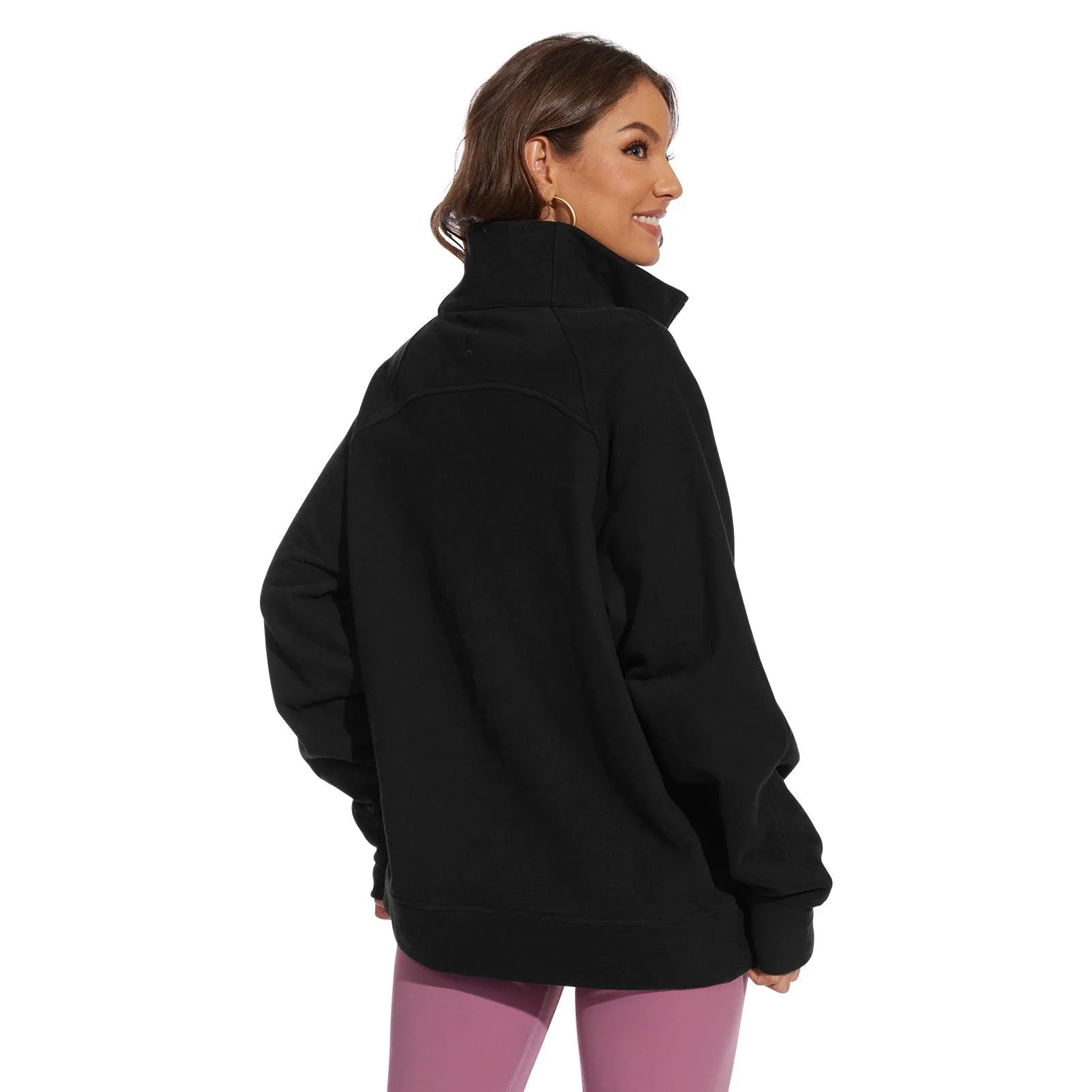 Women’s Oversized Half Zip Fleece Sweatshirts LB21W