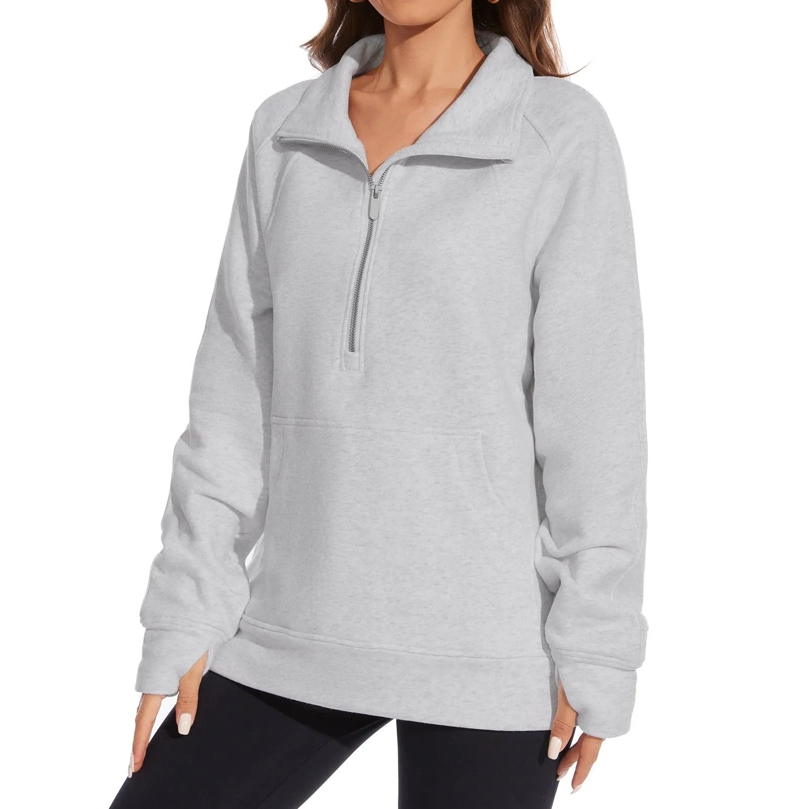 Women’s Oversized Half Zip Fleece Sweatshirts LB21W