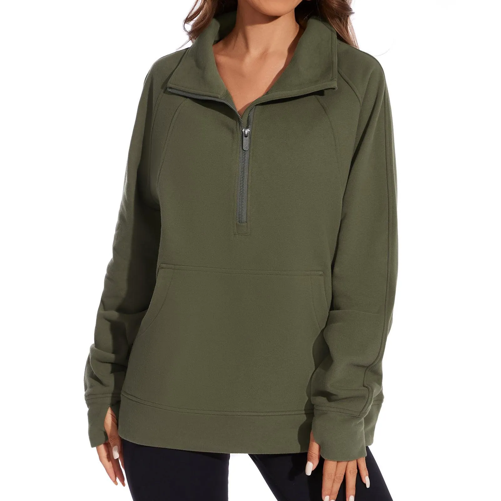 Women’s Oversized Half Zip Fleece Sweatshirts LB21W