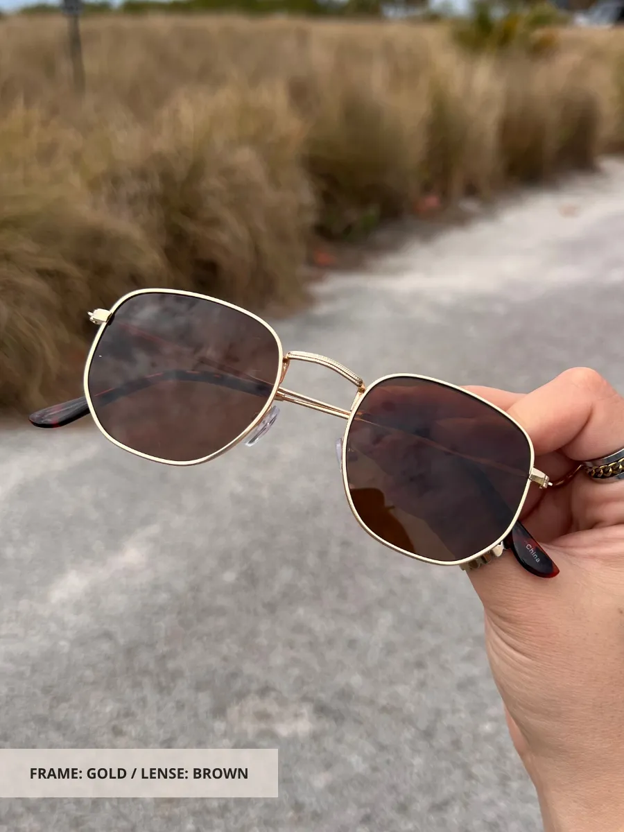 ZOEY HEXAGONAL SUNGLASSES